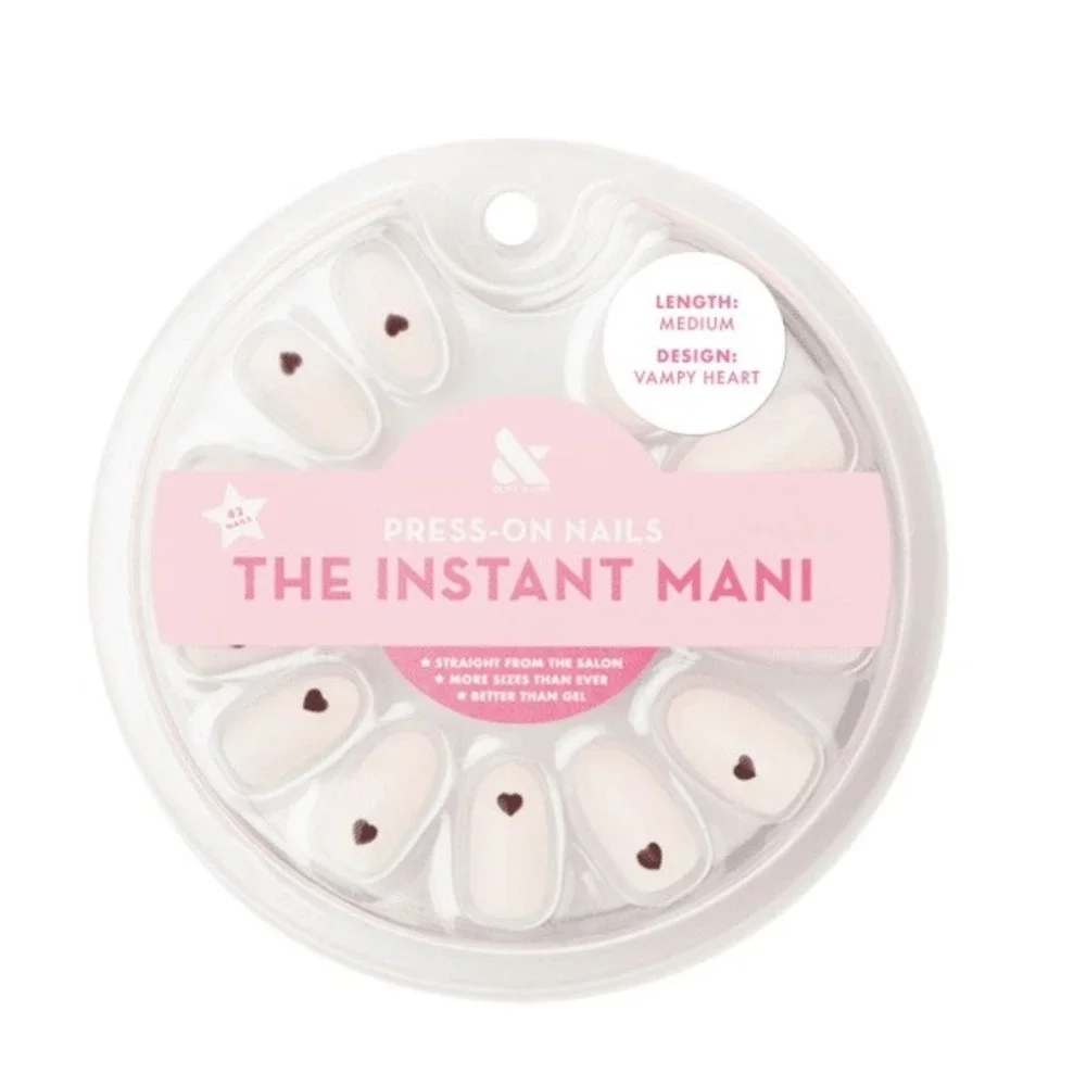 Olive & June The Instant Mani Press-On Nails Vampy Heart Medium Round 42ct NIB